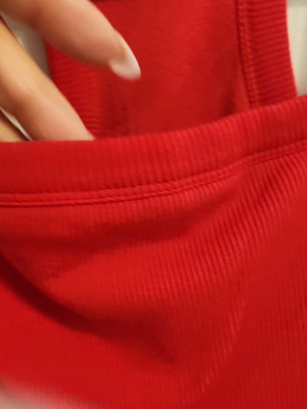 ReoRia Red Racerback Built In Bra Tank - Womens Ribbed Active Top Large - Picture 4 of 10